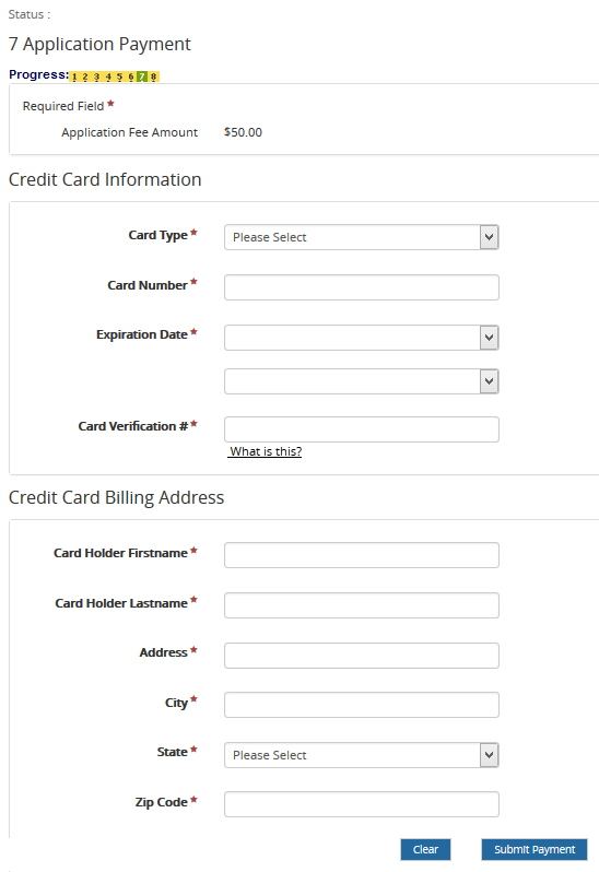 Credit Card information